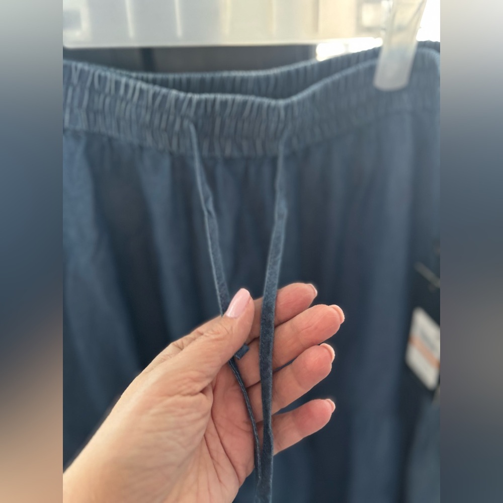 NWT-JONES NY- tiered denim maxi skirt with elastic drawstring waist size S - Picture 7 of 9